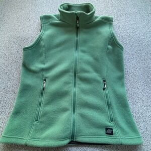 Vintage EMS Women's L Fleece Vest Green Full Zip 4 Pockets Outdoor Hiking
